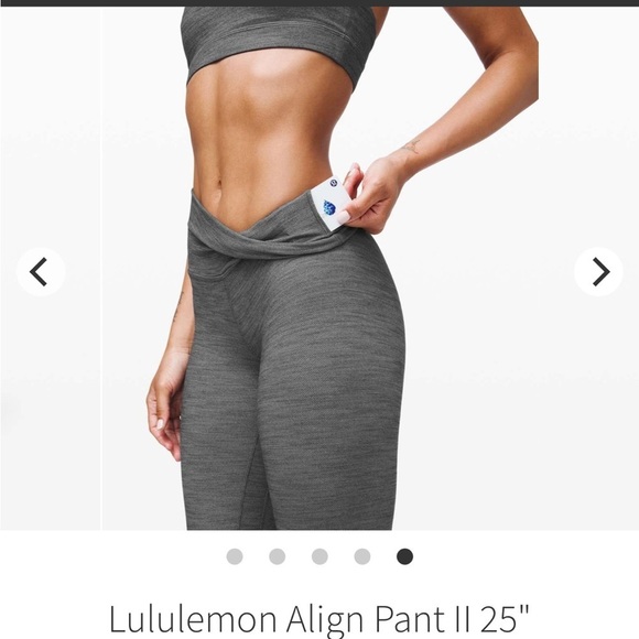Lululemon Align Pant II 25 inch Mini Heathered Herringbone Heathered Black 4 - Picture 12 of 12